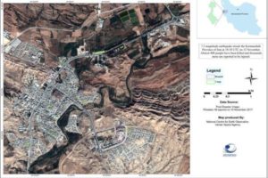 سازمان فضایی ایران، مسوول پردازش تصاویر ماهواره ای زلزله اخیر ایران و عراق